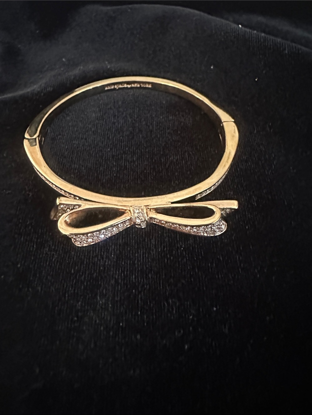Kate Spade Love Notes Rose Gold Bow Pavé Hinged Bracelet - Picture 8 of 10
